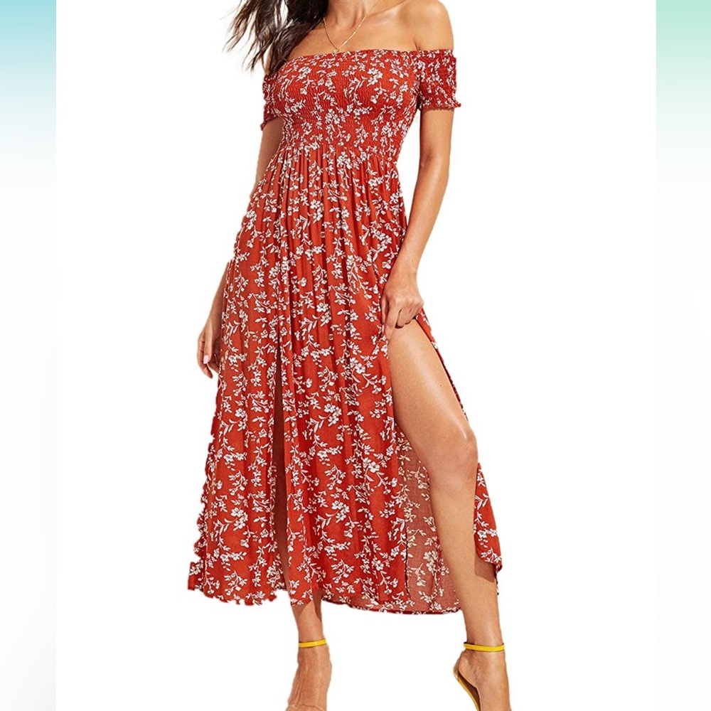 New off the shoulder red dress